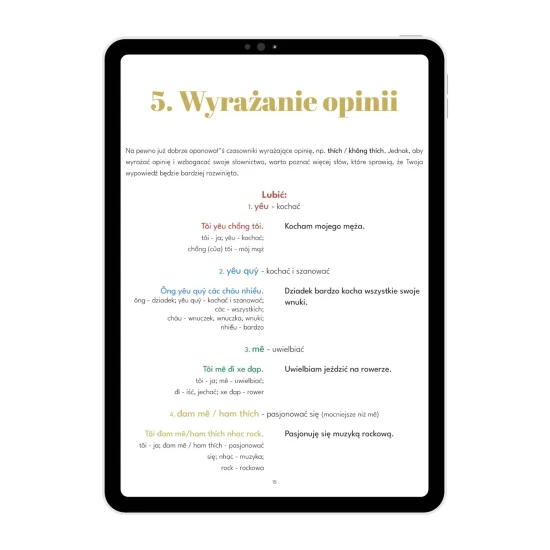 Wietnamski na start cz. 8 e-book sposoby wyrażania opinii, podstawowe zwroty w wietnamskim