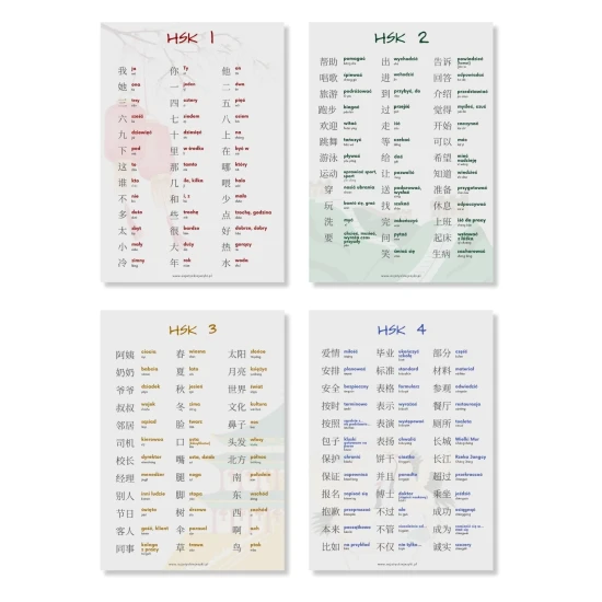Wkładki HSK1-HSK4, wkładki HSK1, wkładki HSK2, wkładki HSK3, wkładki HSK4, egzamin HSK, wkładki do egzaminu HSK