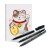 Zeszyt maneki neko + cienkopisy manga, brushpeny manga, cienkopisy do japońskiego, pisanie po japońsku, azjatyckie brushpeny
