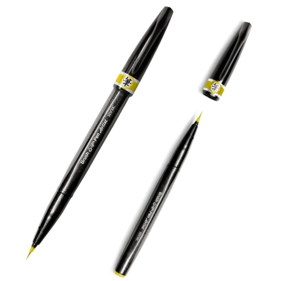 Precyzyjny brushpen z pędzelkiem do kaligrafii i liternictwa - czarny
