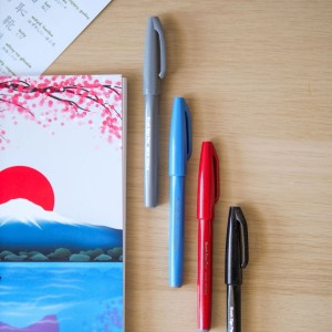 Kolorowe brushpeny do pisania po azjatycku, brushpeny do znaków azjatyckich, pisanie po azjatycku, nauka języków azjatyckich