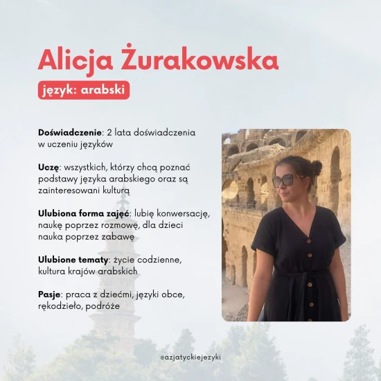 Lekcje indywidualne - Alicja: lekcje arabskiego, korepetycje z języków azjatyckich