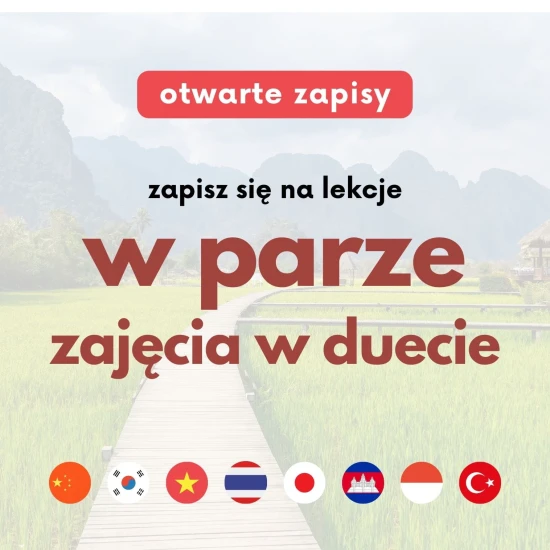 Kurs językowy w parze, lekcje językowe w duecie, korepetycje z języków azjatyckich w parze, azjatycki w parze, kursy językowe online