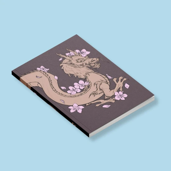 Smok z sakurami, zeszyt do słówek, zeszyt do słówek azjatyckich