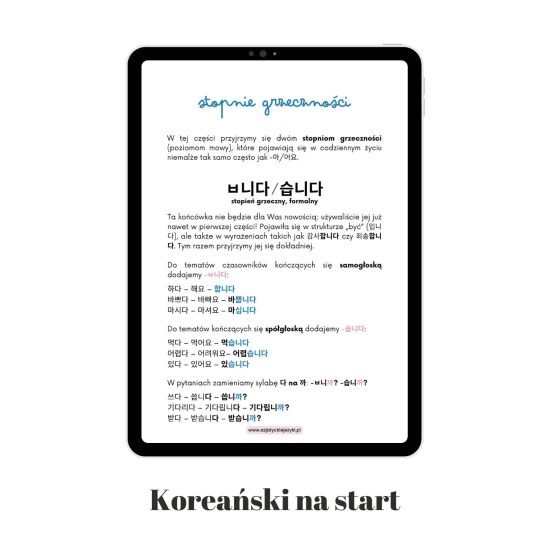Koreański na start e-book, nauka koreańskiej gramatyki i słownictwa, koreański od zera