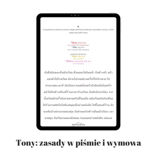 Tony - zasady w piśmie i wymowa e-book przykładowa zawartość, wietnamski dla początkujących