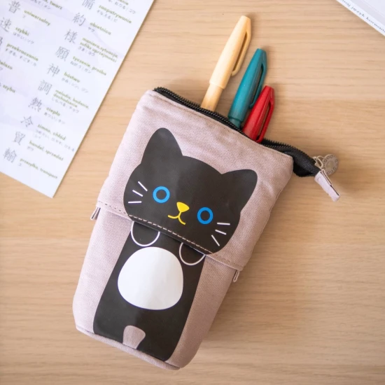 azjatycki piórnik z kotkiem, piórnik z azjatyckim językiem