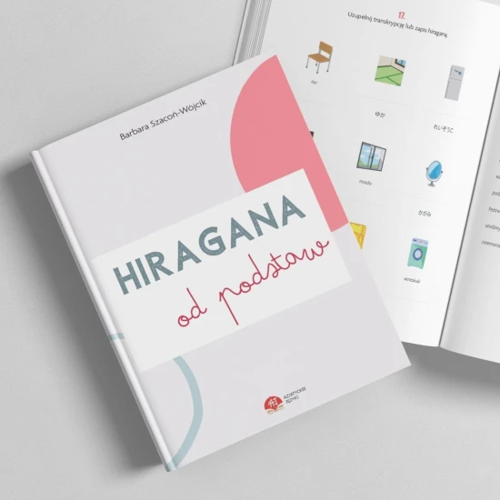 Hiragana od podstaw zeszyt ćwiczeń, okładka książki, japoński dla początkujących