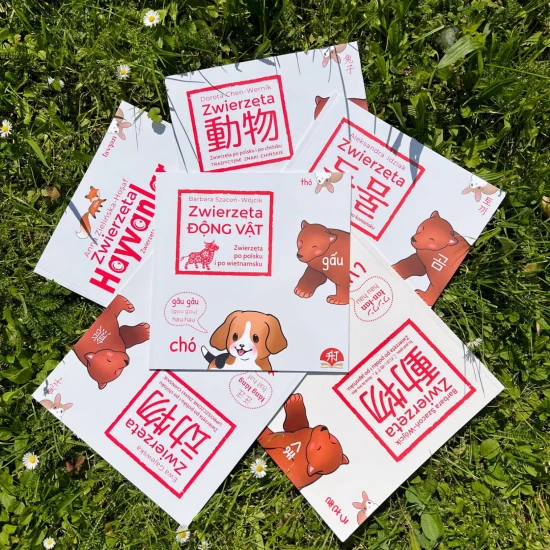 Zwierzęta - zestaw książeczek dla dzieci, nauka azjatyckich języków dla najmłodszych