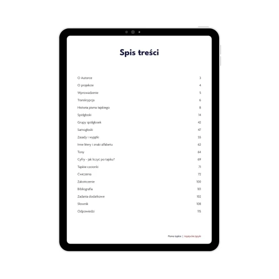 Pismo tajskie E-BOOK spis treści, nauka tajskiego dla początkujących