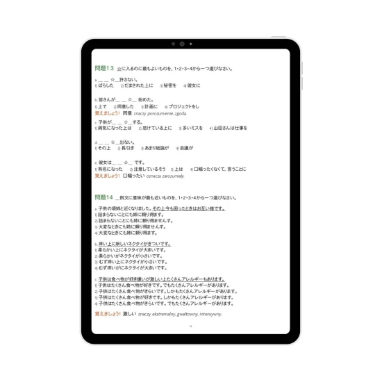 E-book JLPT N2 cz. 3 - przygotowanie do egzaminu JLPT N2
