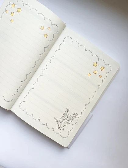 Notes pamiętnik manga, mały notes manga - przykładowa strona