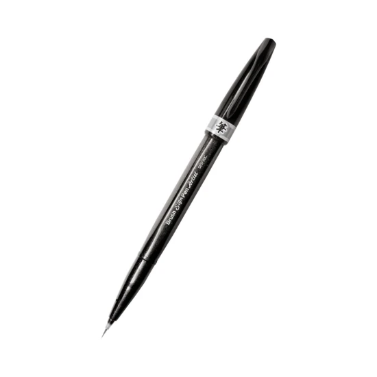 Precyzyjny brushpen z pędzelkiem do kaligrafii i liternictwa - szary