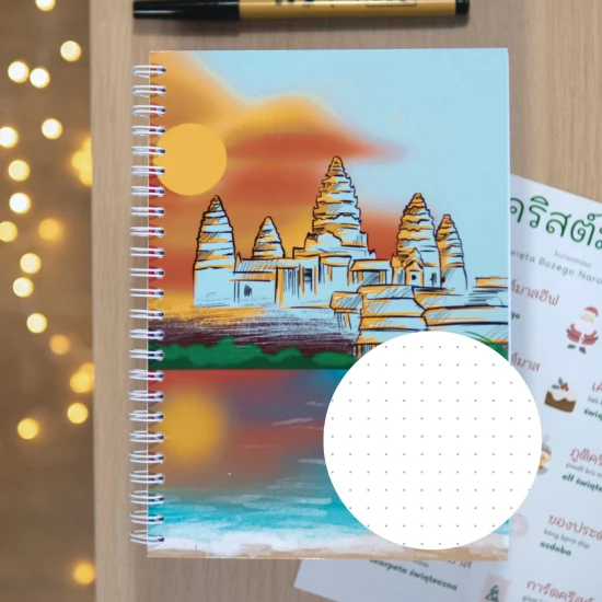 Zeszyt Tajski/Khmerski - zeszyt do pisania po tajsku, khmersku - kropki