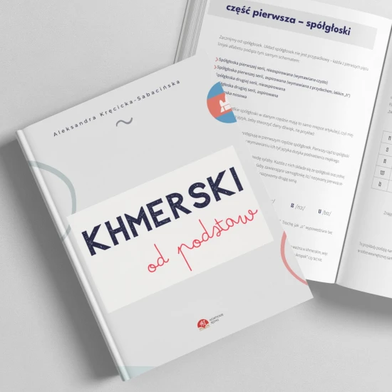 Khmerski od podstaw okładka, nauka khmerskiego od podstaw, książka do khmerskiego