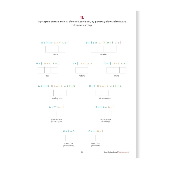 Hangul od podstaw - przykładowe zadania, hangul dla początkujących, koreański od podstaw
