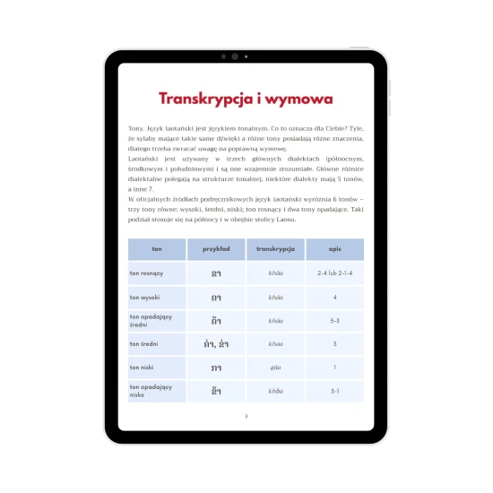 E-book Laotański od podstaw przykładowa zawartość, nauka laotańskiego
