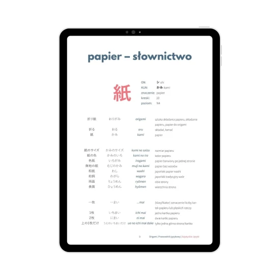 Ebook Origami - przewodnik językowy, słownictwo, japoński dla dzieci i dorosłych, e-book do japońskiego