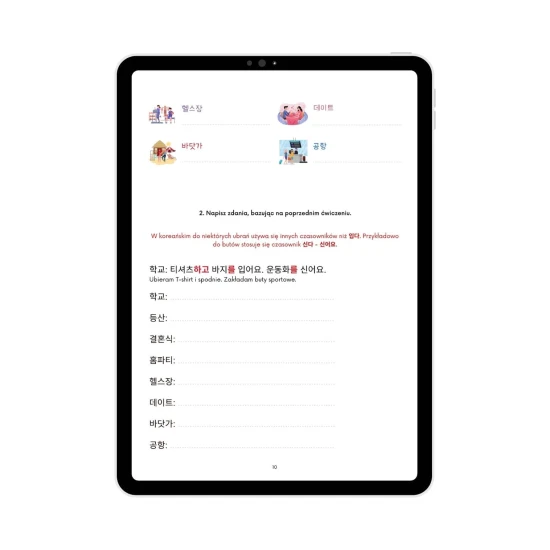 Ebook Hangul pisz i czytaj przykładowe zadania, koreański dla początkujących