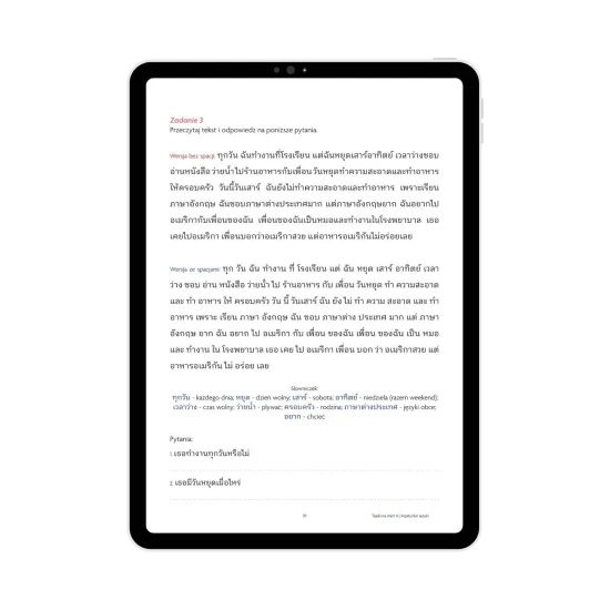 Tajski na start cz. 4 e-book przykładowe zadania, tajski od podstaw