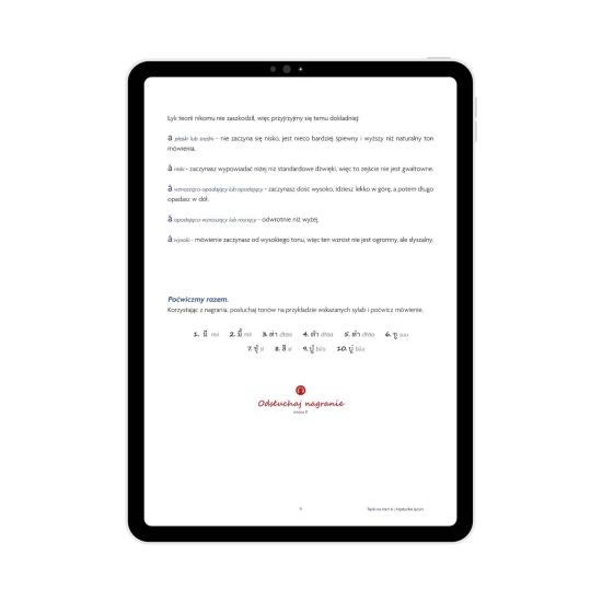 Tajski na start cz. 0 e-book, nauka tonów w tajskim, tajski dla początkujących
