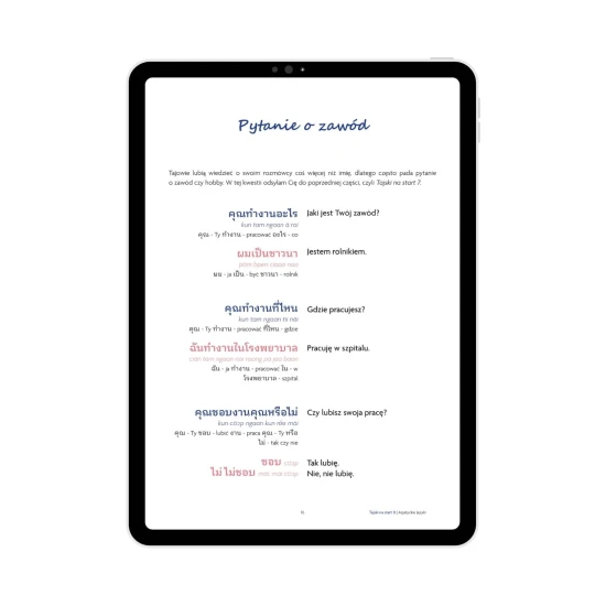 Tajski na start cz.7  pytania o zawód, tajska gramatyka