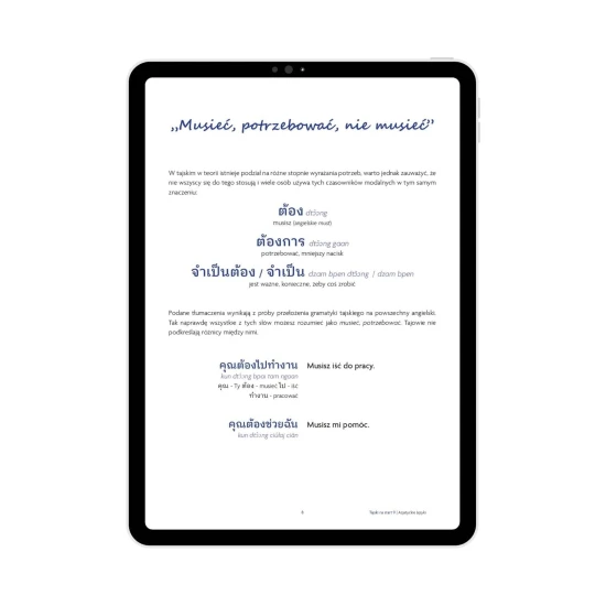 Tajski na start cz.9 - czasowniki modalne i słowotwórstwo musieć, potrzebować i nie musieć, nauka tajskiego