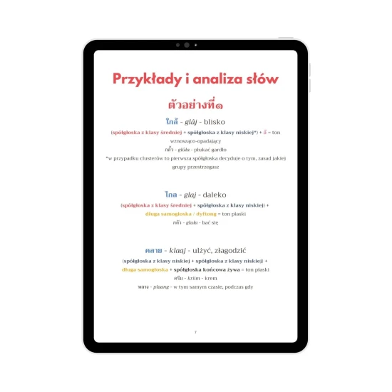 E-book tajski - Tony, zasady w piśmie wymowa tajskich słówek, e-book do tajskiego