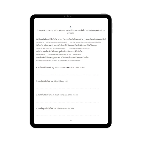 E-book tajski - Umieć, móc, potrafić przykładowe zadania, tajski od podstaw