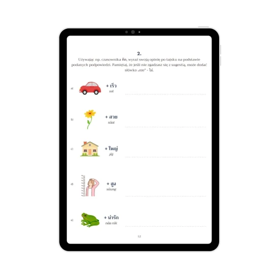 E-book tajski - Wyrażenie opinii przykładowe zadania, tajski od podstaw