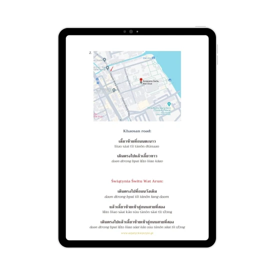 Ebook tajski z ćwiczeniami - słownictwo z kategorii miasto wskazywanie miejsca, tajska gramatyka