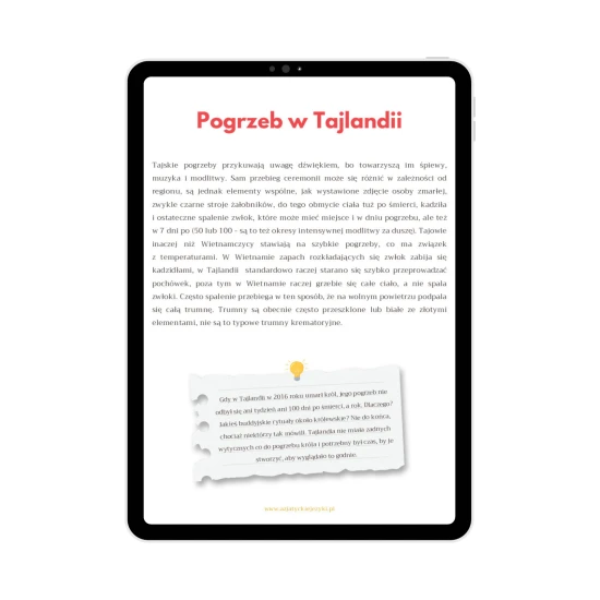 Ebook tajski z ćwiczeniami - słownictwo z kategorii rodzina opis tajskich pogrzebów, nauka tajskiego
