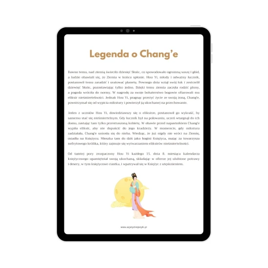 Karty pracy e-book chiński poziom HSK1/HSK2 - Święto Środka Jesieni legenda o Chang'e, chiński od podstaw