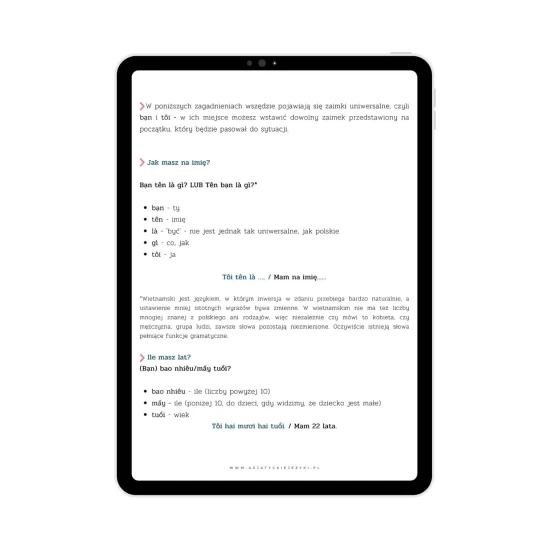 Mini ebook - Jak opowiadać o sobie po wietnamsku  podstawowe zwroty, wietnamski dla początkujących