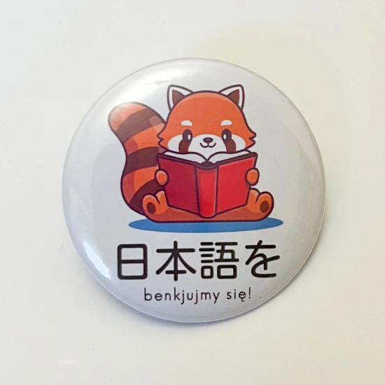 Przypinka japońska 'benkjujmy się' tanuki