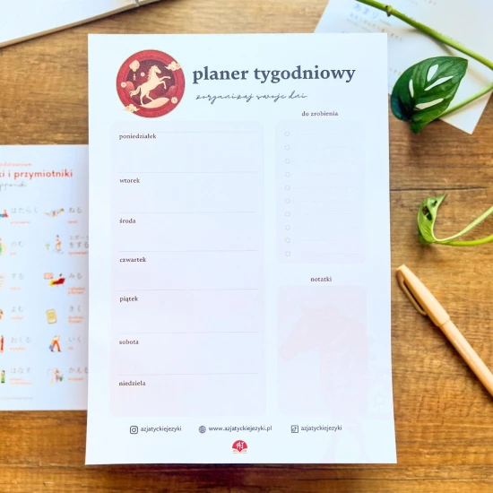 Azjatycki planer tygodniowy - na Chiński Nowy Rok