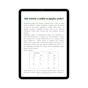 Mini ebook - Jak opowiadać o sobie w urdu przykładowa zawartość, urdu od podstaw