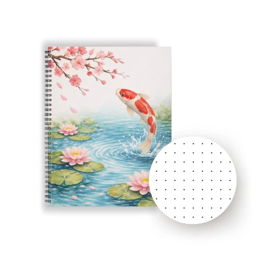 Zeszyt Karpie koi w japońskim stawie - kropki