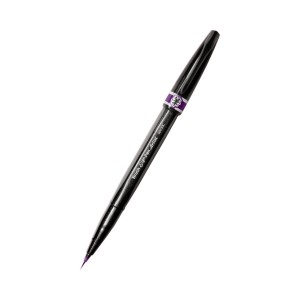 Precyzyjny brushpen z pędzelkiem do kaligrafii i liternictwa - fioletowy