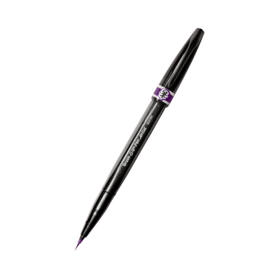 Precyzyjny brushpen z pędzelkiem do kaligrafii i liternictwa - fioletowy