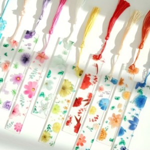 Akrylowa zakładka do książki z kwiatami - polne kwiaty