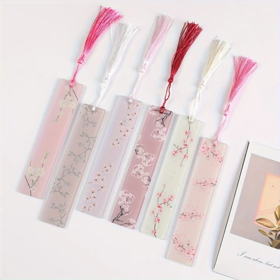 Akrylowa zakładka do książki z kwiatami - sakura