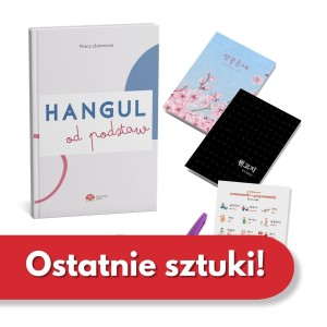 Zestaw : Hangul od podstaw + 2 zeszyty wongoji + Pakiet wkładek + przypinka + brushpen