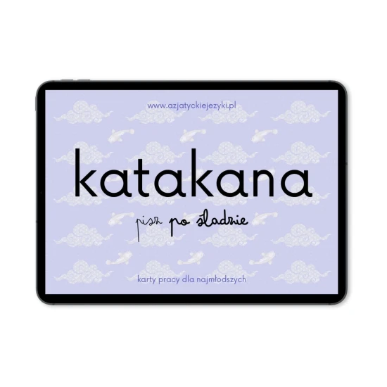 Katakana pisz po śladzie okładka e-booka, nauka hiragany od podstaw, japoński alfabet