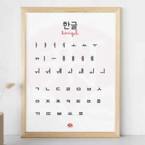 Plakat do wydruku - hangul (koreański alfabet)