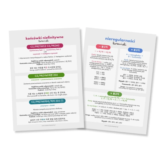 Wkładki język koreański - gramatyka