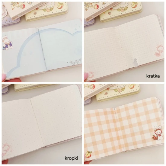Notes w stylu kawaii skóropodobny na magnes wnętrze