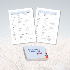Pakiet koreański bloczki do fiszek na kole + lista słówek