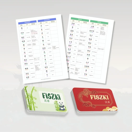 Pakiet chiński bloczki do fiszek na kole + lista słówek