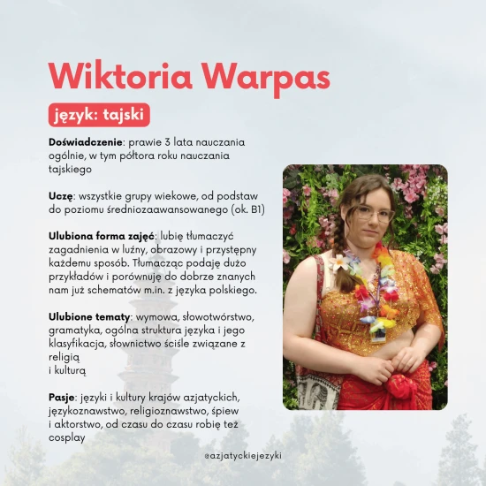 Lekcje indywidualne - Wiktoria: lekcje tajskiego